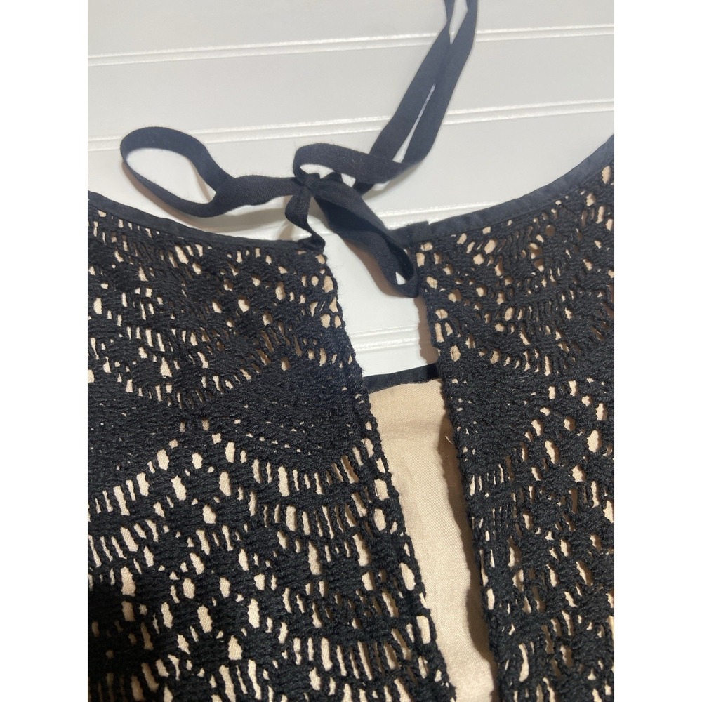 Ann Taylor LOFT Dress Size 6 Black Crocheted Lace Overlay Sleeveless Romantic - Picture 6 of 11